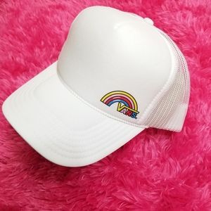 Vans White Rainbow Hat NWOT